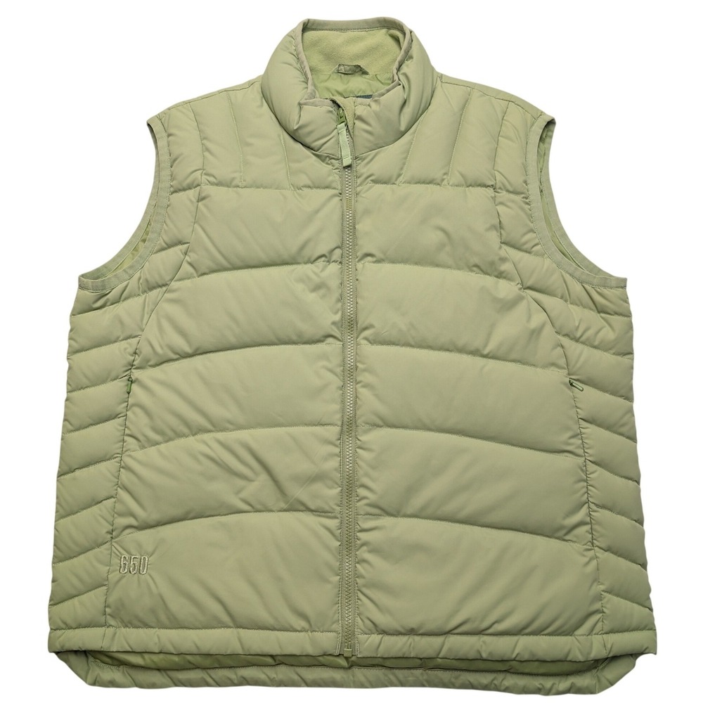 Cabelas Puffer Vest Mens Large Regular Sage Green 650 Fill Goose Down